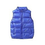POTOJP 韓国風 ファッション 厚め 無地 無袖 ダウンベスト ダウンジャケット キッズ ダウンコート 子供服 上着 アウター ジャケット 防寒綿服 通学 普段用 秋冬 男女兼用 (110, DB