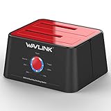 WAVLINK USB 3.0 - SATA I/II/III デュアルベイ外付けハードドライブエンクロージャドッキングステーション キャディリーダー 2.5/3.5インチ SATA HDD SSD 2x16TB UASPオフラインクローナー ディスクデュプリケーター機能 レッド