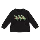 クレードスコープ(キッズ&ベビー)(kladskap) 恐竜トリオ裏毛トレーナー【クロ/90】