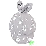 YY-Natuhi ベビー帽子 日よけ帽子 女の子 男の子 キャップ ハット 春夏 野球帽 可愛い 赤ちゃん 幼児 3ヶ月~2歳 キッズ コットン ウサギ柄 UVカット 紫外線対策 アウトドア お出か