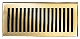 Brass Elegans 116D PLB Solid Cast Brass Contemporary 4-Inch by 10-Inch Floor Register, Polished Bras