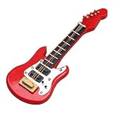 ドールハウス ベース オーナメント プレイ ハウス おもちゃ 小さな ミニチュア ギター 楽器 リアル ベースモデル 赤