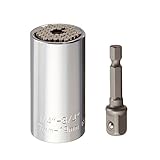 Newter 万能 ソケットレンチ セット（7-19mm,1/4～3/4インチ）ユニバーサル グリッパー & ドリルアダプター 2点セット
