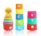 Colorful Baby Stacking & Nesting Cups with Duck Topper [並行輸入品]