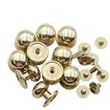KUKU工房 ネジ式 ギボシ レザークラフト向け 頭径12mm 6個セット (ライトゴールド)