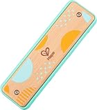 Hape(ハペ) ハーモニカ あおみどり 4.4×14.5×2.6cm 3才以上 木製 楽器 おもちゃ E8916