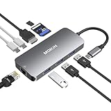 MOKIN USB CドッキングステーションHDMI 9 in-1 USB Cハブ USB Cポートで、HDMI/RJ45イーサネット/SD/TFカードリーダー、100W PD充電、複数の利用可能 MacBook Pro/Air Dell/HP/Lenovo/LinuxノートPC向け