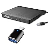 DVDドライブ 外付け USB3.0 CDドライブ タイプc変換アダプタ付属 ポータブルドライブ CD/DVDプレイヤー CD/DVDドライブ 静音 高速 軽量