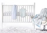 SwaddleDesigns 5 Piece Newborn Lightweight Crib Bedding Set with Luxury Adult Blanket, Pastel Blue, 