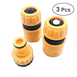 OUNONA 3 1/2インチホースクイックコネクトガーデンホースタップコネクタ（イエロー）