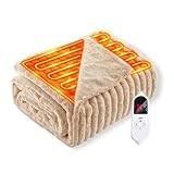 Troston 電気毛布 掛け敷き兼用 2025冬新モデル AI過熱保護 二枚合わせ フランネル 洗える ダニ退治