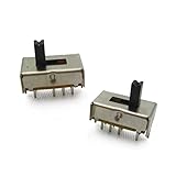 Goliton® 50X SS22D07 SS-22D07 6PIN 2P2T DPDT　トグルスイッチ　サイドスライドスイッチ　ハンドル4mm　シルバー