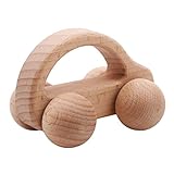 Edtoy自然色赤ちゃんAppease Molar Rattle Lovely木製デザインハンドルDevelopmental Toys Edtoy-1
