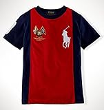 (ポロ ラルフローレン)POLO RALPH LAUREN 半袖ビッグポニー切り替えコットンTシャツ 3T(95cm) 赤×ネイビー [並行輸入品]