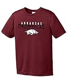 NCAA 乱線入りユースサイズ半袖Tシャツ ポリエステル製 コンペティターTシャツ XL レッド