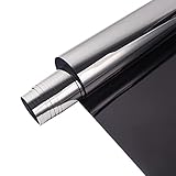 窓用フィルム 窓断熱シート マジックミラーフィルム 目隠しシート 一方向ミラー反射フィルム 飛散防止 UVカット 紫外線カット日差し 暑さ対策 ブラックシルバー（44.5cm X200cm）