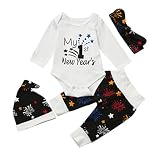 Feiscat 2018 キッズドレス 着ぐるみ ロンパース 男の子 可愛い 幼児 1PCトップス+ 1PCパンツ+ 1PCハット+ 1PCヘッドバンド Oネック 綿混紡織物 星柄 4セット 発表会 