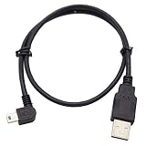 ViViSunUSB 2.0 ミニケーブル USB(A)オス-USB(miniB)オス L型 左右90°方向変換ケーブル 金メッキ付き 高速480Mbpsのデータ転送同期リード (1.8ｍ, 右Ｌ)