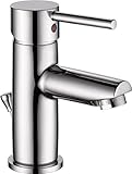 デルタ蛇口559lf-hgm-ppデルタ蛇口Trinsic、シングルハンドル洗面所蛇口5 GPM、クロム