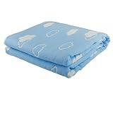 ベビーオーガニックコットンおくるみブランケットタオルブランケットマルチ使用毛布6 Layered Warm &ソフト吸収性、43 " x43 " カラー: ブルー