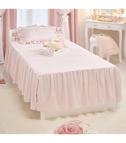 Amazon｜LAIKOR ベッドスカート 純色 ベッドスプレッド ベッドシーツ