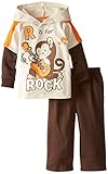 Little Rebelsベビー赤ちゃん男の子長袖フード付きシャツwithパンツ カラー: ベージュ