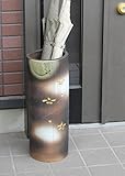 信楽焼　金彩花彫り傘立て　しがらき焼　笠立て　陶器　おしゃれ　kt-0241