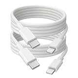 スマート良品 充電ケーブル 急速充電 Type-C Lightning USB-A 高耐久 iPhone Android スマホ PC対応 全機種対応 ホワイト 1m 2m （2本入り） (C to L 1m 20W) [並行輸入品]