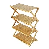 サンパーシー 竹製 バンブーラック 折りたたみ 4段 ウッドラック テーブル [並行輸入品]