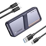 UGREEN M.2 SSD 外付けケース 【USB4 40Gbps】 M.2 SSD ケース NVME/Pcie ケース Thunderbolt 3/4 PCIe 4.0x4対応 アルミ制 m.2 ハードディスクケース NVME SSDに対応 2本ケーブル付属
