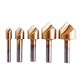 5ピースシングルフルート面取りドリルビットチタンコーティングされた90度エンドミルカッタービット皿セットfuradeira 6/10/13/16/19ミリメートル