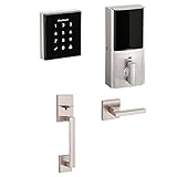 クイックセットObsidianキーレス電子タッチスクリーンデッドボルトロックwith San Clemente Handleset 99530-001-KWIKSET_K1