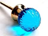 ［志成販売］Knob グラス　ライン　ブルー　308034　DIY 取っ手　ノブ