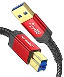 JSAUX USB 3.0ケーブル AオスからBオス 6.6フィート USB 3 Type B アップストリームコード ナイロン編組 ドッキングステーション 外付けハードドライバー スキャナー プリンターなどに対応 (ブラック)