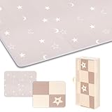 プレイマット-Artake 赤ちゃん プレイマット 収納しやすい 厚手 折りたたみ 防水 防音マット ベビー お昼寝マット (夜空＋星, 200×180×1cm)
