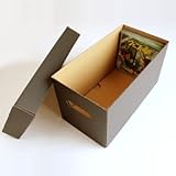 EPレコード段ボールボックス・蓋付き・黒・2箱セット（EP用・7インチレコード・ダンボールボックス・段ボールBOX・ダンボールBOX・段ボール箱・ダンボール箱・段ボール収納・ダンボール収納・収納ボックス・収納BOX・フタ付き）/マルゲリータ