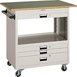 ＴＲＵＳＣＯ　ツールワゴン　７５０Ｘ５００　浅３深１引出　天板付　Ｗ【NTS731TW】 (販売単位：1台)