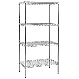 Apollo Hardware CHROME 4-Shelf Wire Shelving with Wheels 14x24x48 (CHROME) [並行輸入品]