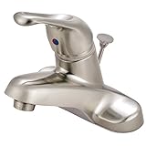 Kingston Brass KB518B+ Wyndham 4-Inch Centerset Single Loop Handle Lavatory Faucet with Brass Pop-Up