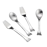 スプーンとフォークセット子供、Niceeshop ( TM ) 4pcsステンレススチールテーブルウェアセット – 2 xキュートなスプーンとフォークスプーン、2 xフォーク