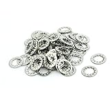 uxcell ロックワッシャー 10mm内径 炭素鋼 亜鉛メッキ 内部鋸歯状 80個入り