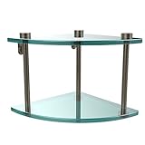 Allied Brass NS-3-PEW Double Corner Glass Shelf Antique Pewter [並行輸入品]
