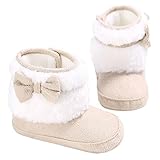 Domybest ファーストシューズ ベビーシューズ スノーブーツ 女の子 0-1歳 3色 ベルクロちょう結び かわいい 暖かく保つ 柔らか 滑り止め プレゼント 大晦日 誕生日