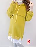 『Vision』マタニティウェア 服 　春秋冬 　 マタニティ 長袖　 ワンピース 妊婦服 授乳口付き　 P091 (2XL, B)