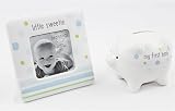 Beginnings My First Piggy Bank and Little Sweetieフォトフレームギフトセットfor Baby Boy – by Enesco