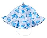 ベビー帽子 赤ちゃん用 幼児用 キッズハット 綿生地 アウトドアウェア 子供向けキャップ 帽子 ハット 果物柄 梨柄 可愛い LeafIn (ブルー)