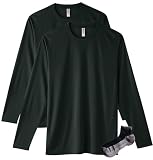 [グリマー] ドライ 長袖 Tシャツ メンズ 2枚組 Sportsソックスセット ブラック L