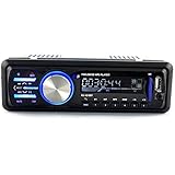 VIGORWORK 12V BluetoothカーステレオFMラジオMP3オーディオプレーヤー5V充電器USB / SD/AUX / FLACカーエレクトロニクスサブウーファーインダッシュ1 DIN WMAID3