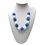 Lil' Jumbl Baby Teething Necklace | Organic Food Grade Silicone | BPA-Free (Blue) [並行輸入品]