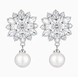 【J's select】レディース キュービックジルコニア パール イヤリング アクセサリー 結婚式 ブライダル パーティー イベントに